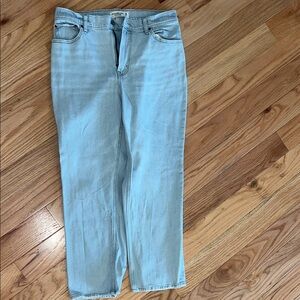 Abercrombie & Fitch Light Wash Curve Love Denim Ankle Straight Pants
